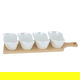 Al Saif Gallery Porcelain Bowl Set, 4 Pieces, Wooden Stand - White product image 1