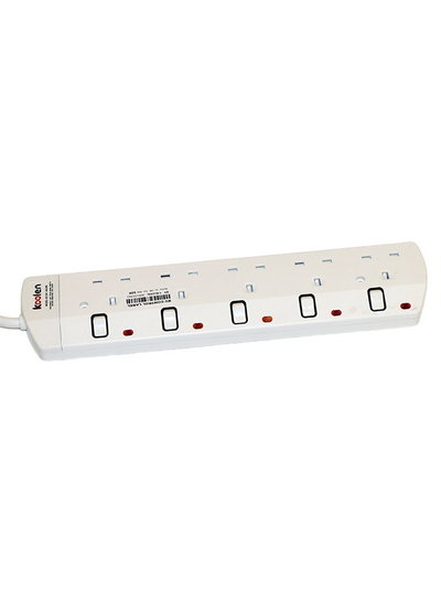 وصلة كهربائية كولن، 3250 واط، 5 مخارج، 3 متر، 301100007 - ابيض product image 2