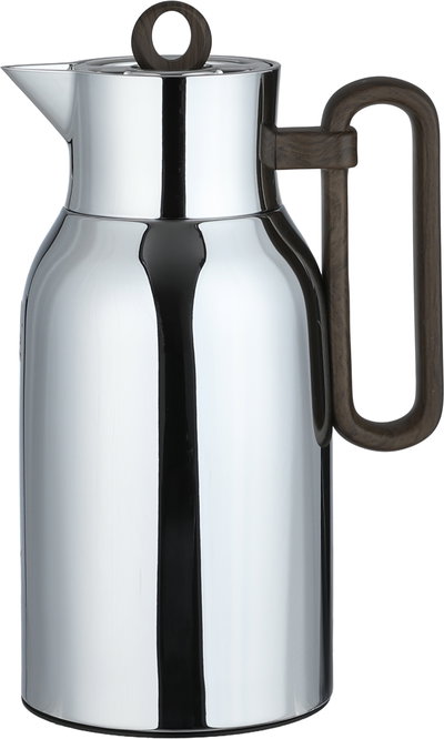 Al Saif Gallery Al Durra Thermos Set, 1/1 Liter, 2 Pieces, Glass Inner Container, Push Button, Wooden Handle - Silver product image 6