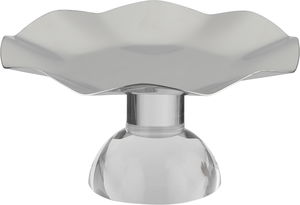 Al Saif Gallery Stainless Steel Serving Stand, 17.5x17.5x10 cm, Transparent Base - Transparent Silver product image