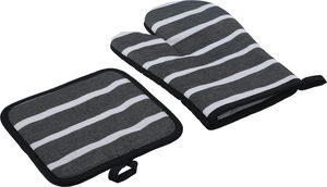 Al Saif Gallery Fabric Oven Mitt Set, 2 Pieces - White & Black product image