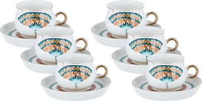 طقم فناجين قهوة بورسلان السيف غاليري، 12 قطعة - ابيض product image 1