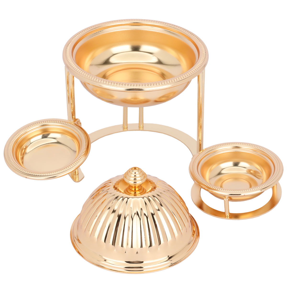 Steel Tamriya set with Noa plate and Al Saif Gallery stand, 4 pieces, large - gold product image