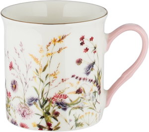 Al Saif Gallery Porcelain Mug, 325 ml, Red Rose Floral Design - White Pink product image 2