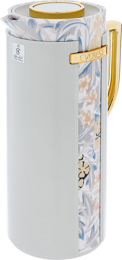 ترمس وداد إفرست، 1 لتر، مشجر، يد ذهبي، حافظة داخلية زجاج حراري - رمادي فاتح product image 3