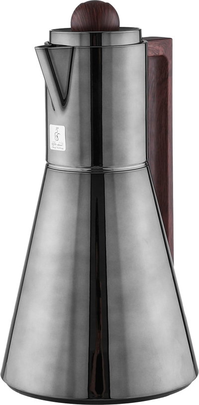 Everest Lena Thermos, 1 Liter, Glass Interior, Push-Button Lid, Wooden Handle - Black product image 3