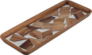 Al Saif Gallery Acrylic serving dish, 35x14x2.4 cm, rectangular - light wood product image 2
