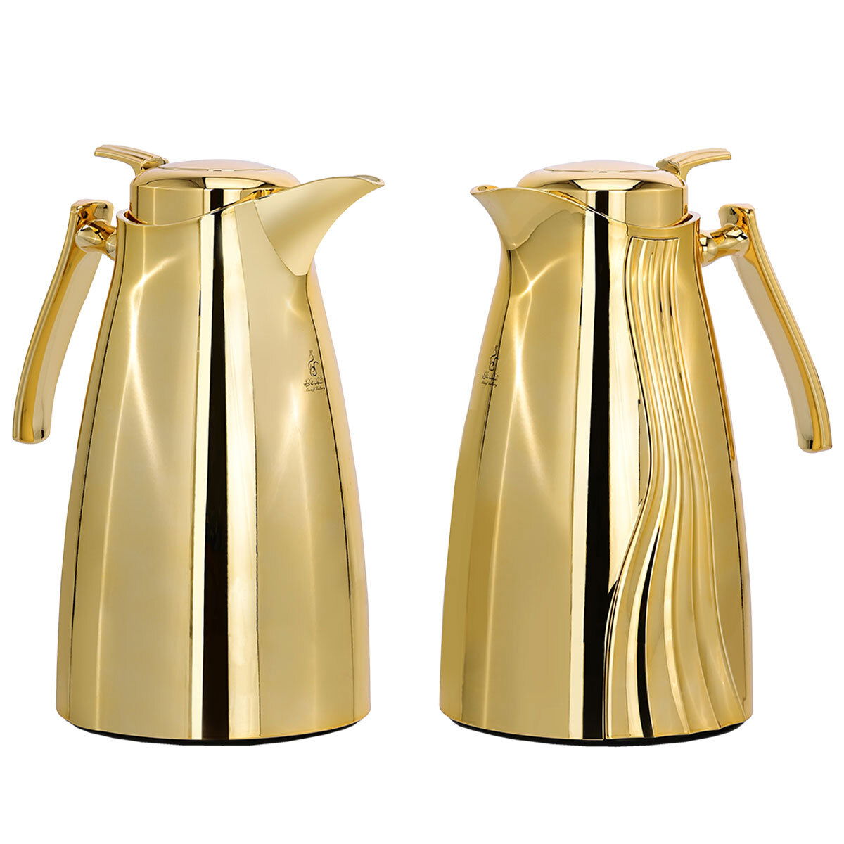 Al Saif Gallery Karma thermos set, 1 liter, 2 pieces, thermal glass inner shell, plastic outer shell - gold product image