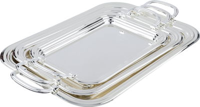 AlAlSaif Gallery Steel Tray set, 3 Pieces - Silver product image 1