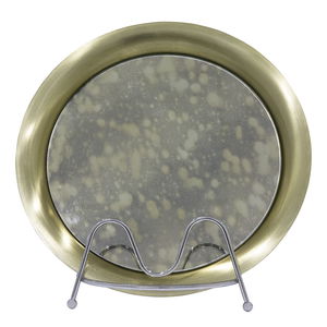 Al Saif Gallery Steel Serving Plate, 24.5X24.5X2.5 Cm, Round - Dark Gold product image 2
