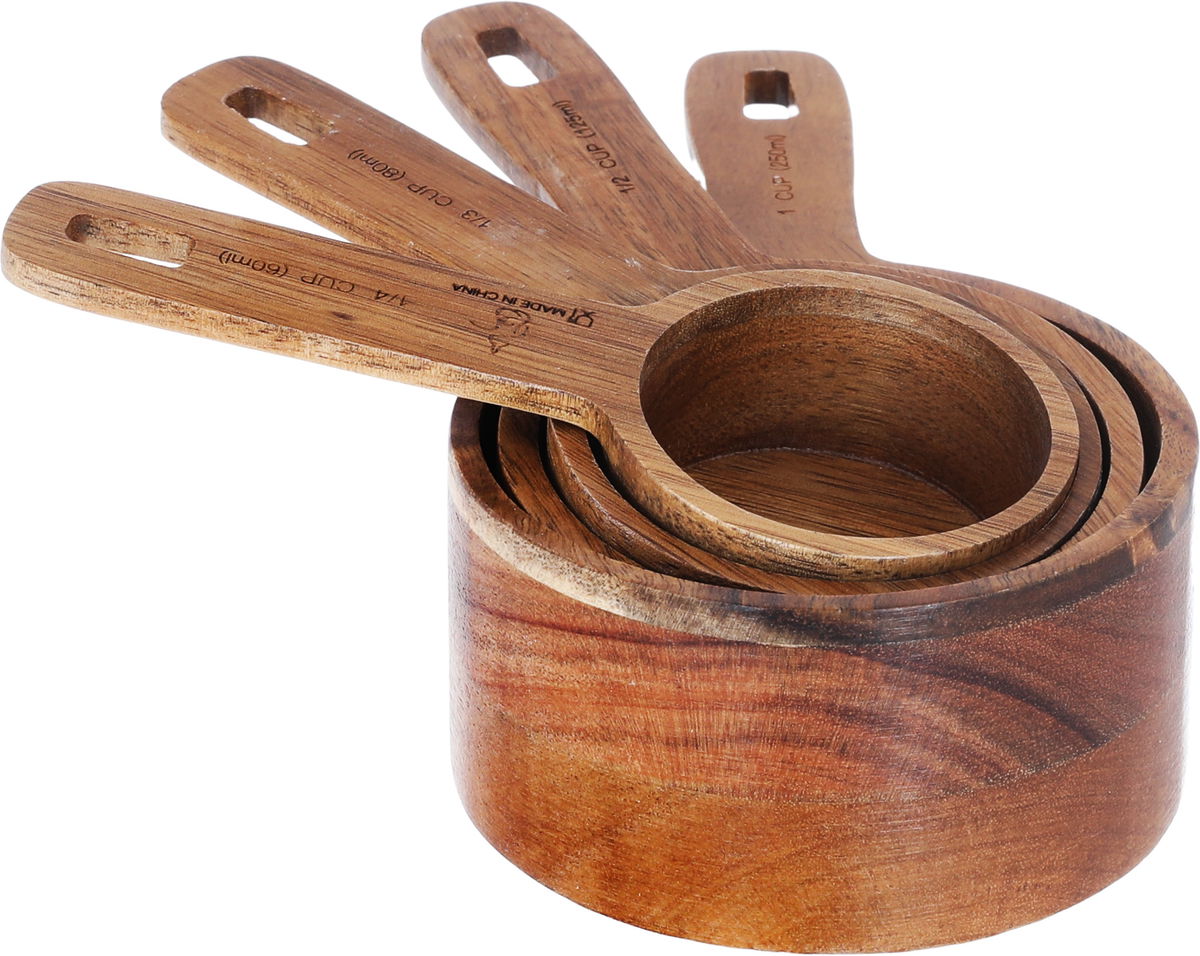 Al Saif Gallery Wooden Measuring Cups Set, 60/80/125/250 ml, 4 Pieces - Brown product image 6