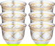 طقم فناجين قهوة عربي زجاج السيف غاليري ماكس، 90 مل، منقوش ذهبي بفضي، 6 قطع - شفاف product image 1