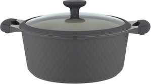 طقم قدور داي كاست الومنيوم روبوست، 9 قطع، غطاء زجاج، يد سيليكون - رمادي غامق product image 2