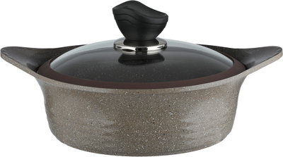 طقم قدور كوري جرانيت تورنادو، 9 قطع، غطاء زجاج - كابتشينو منقط product image 5