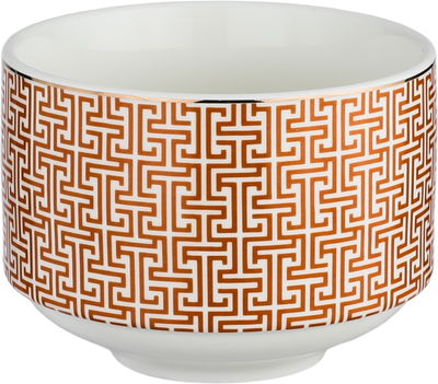 طقم تقديم شوربة بورسلان ون مور، 35x25x25 سم، 16 قطعة، ستاند ذهبي - أبيض برتقالي product image 4