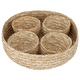 Al Saif Gallery serving set wicker, 30 x 30 x 8 cm, round, five pieces - light brown product image 1