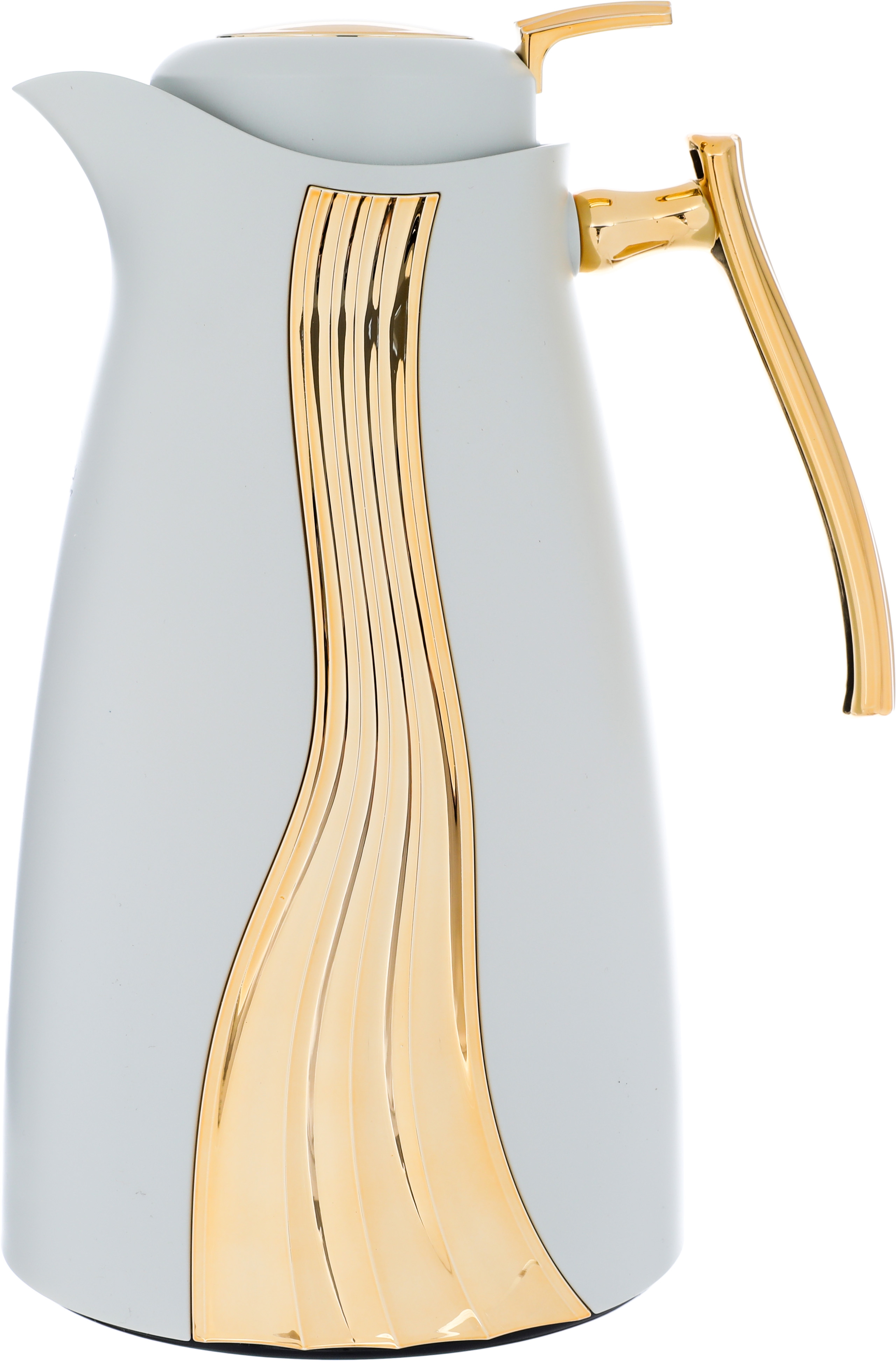 Al Saif Gallery Karma thermos, two pieces, thermal glass inner case, steel outer case - white and golden product image 9