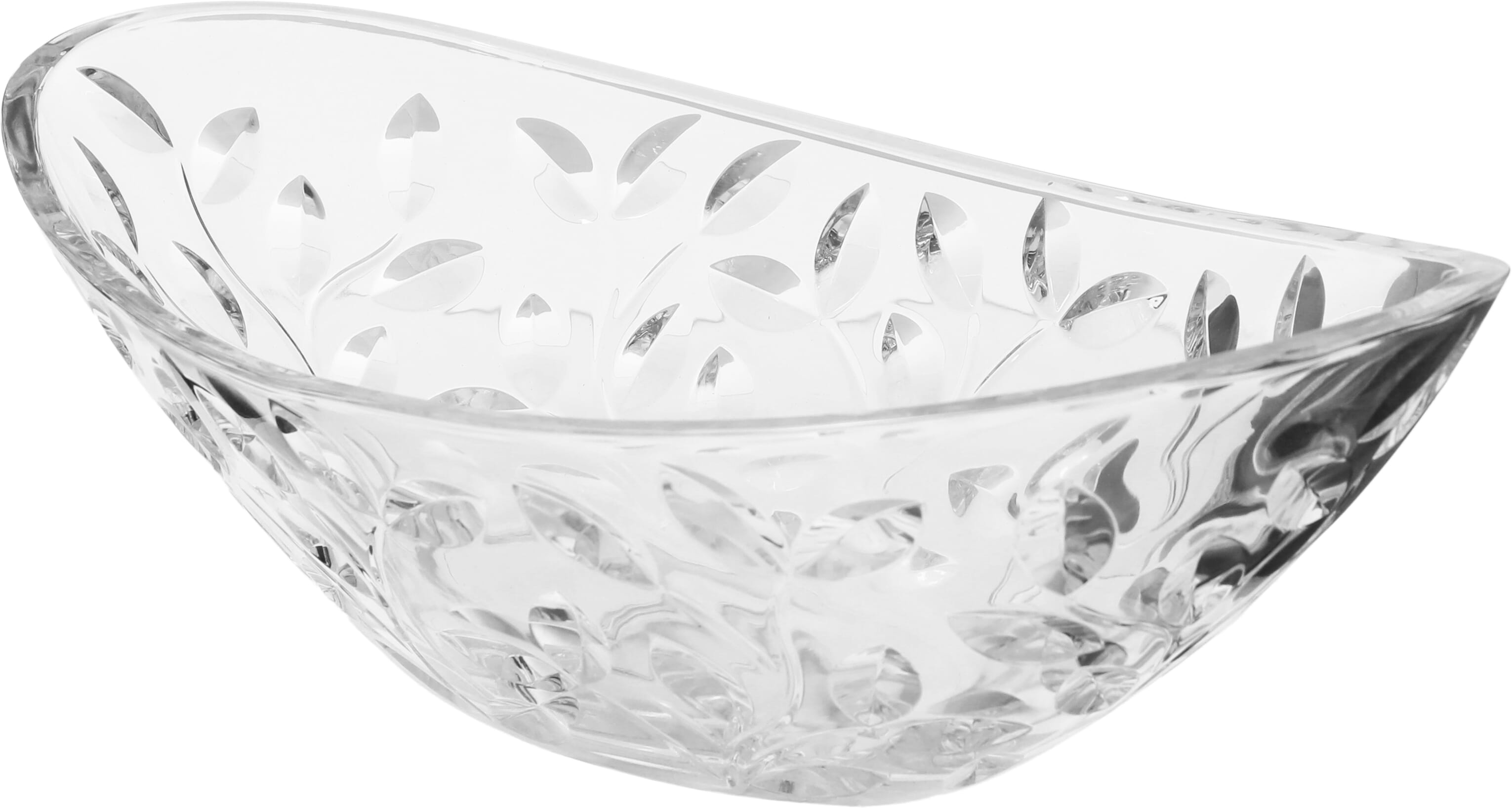 صحن تقديم كريستال زجاج آر سي آر، 340×216×114 مليمتر، بيضاوي - شفاف product image 2