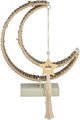 Al Saif Gallery Stainless Steel Ramadan Decor Stand, 24.5x7x30 cm, Wicker Crescent Shape, Lighted Base - White Beige product image 2