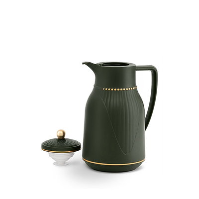 Al Saif Gallery Sawar Gallery 2 thermos, 1 liter, thermal glass inner shell, plastic outer shell - dark green product image 2