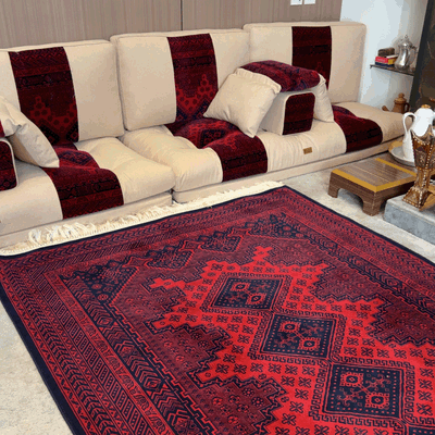 سجادة بوليستر سجادتي، 160×230 سم، تصميم خان محمدي تراثي - أحمر product image 3