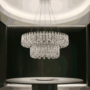 Norco Crystal Classic Aluminum Chandelier, 2 Rings, 3000K, 100W - Silver product image
