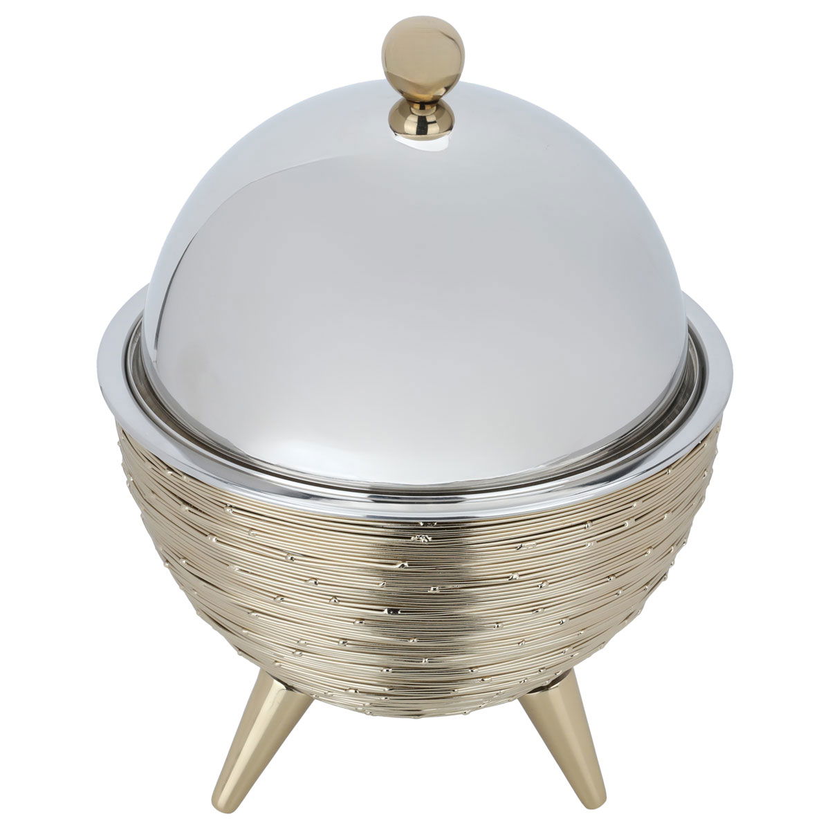 Al Saif Gallery Steel Serving Plate, 34 x 24 x 24 cm, oval circle, cover, base - white product image 2