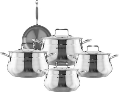 طقم قدور استيل استيما كوركماز، 9 قطع - فضي product image 2