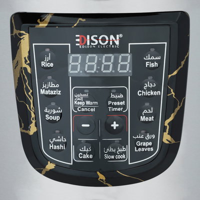 قدر ضغط كهربائي إديسون، وعاء داخلي جرانيت، 1600 واط، 12 لتر- فضي اسود product image 2