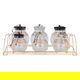 طقم علب بهارات زجاج السيف غاليري، بستاند ذهبي، 7 قطع - ملون product image 1
