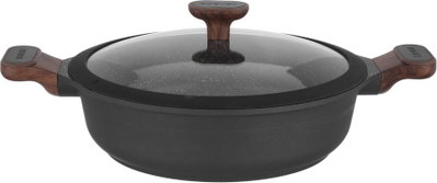 Robust Granite and Aluminum Cookware Set with Glass Lid, 9 Pieces - Black product image 8
