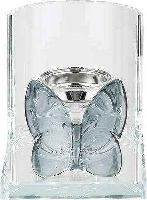 مبخرة زجاج السيف غاليري، قاعدة مزينة فراشة اسود، 12x9x10 سم - شفاف product image 2