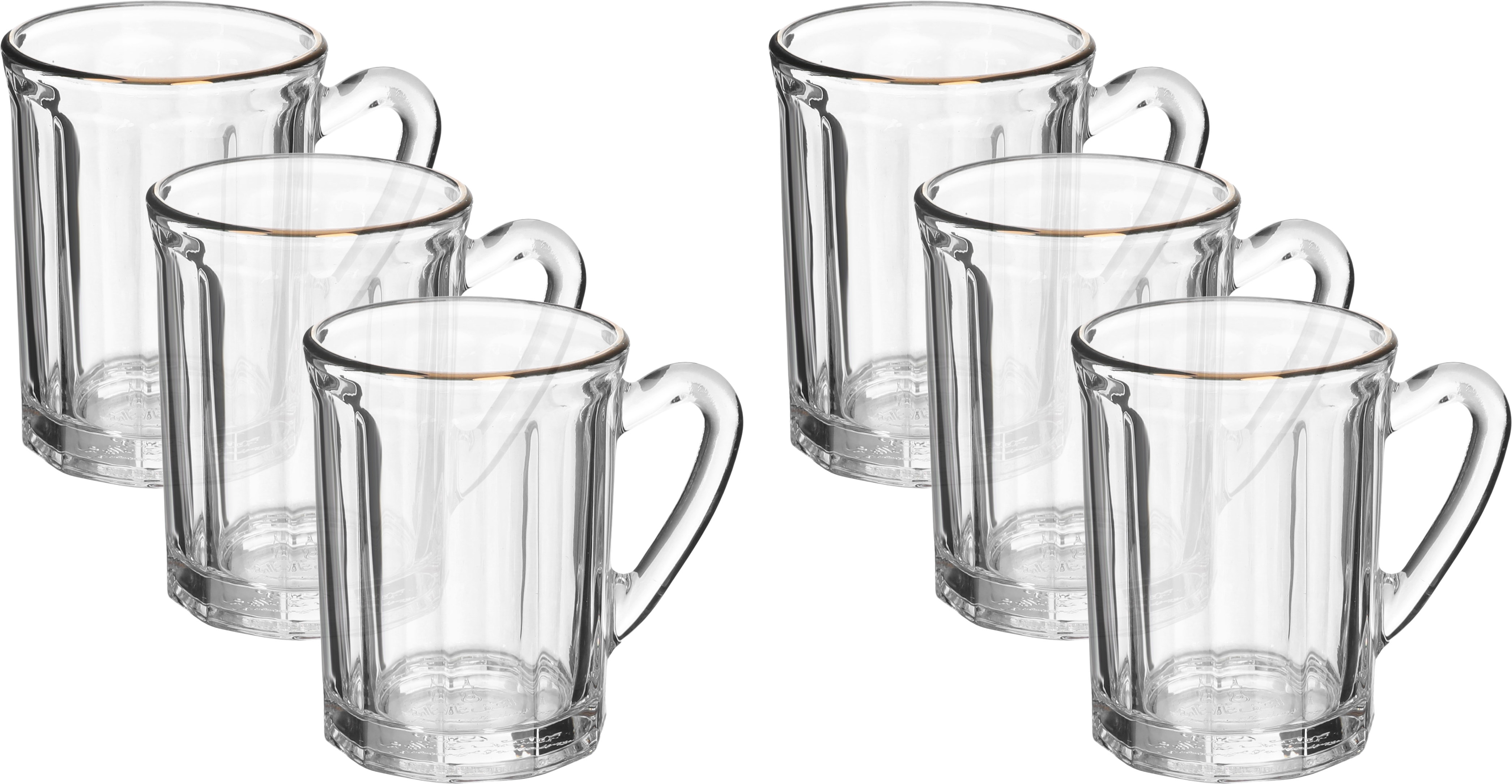 Alsaif gallery Glass Tea Cup Set, 6 Pieces, 120 ml - Clear product image 1