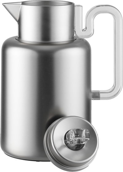 Al Saif Gallery Ronaq Thermos Set, 21 Pieces, 1/0.5 Liter, Teas with Saucers, Coffee Cups, Tray, Transparent Handle - Silver product image 6