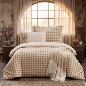 طقم لحاف سهام قطن، 4 قطع، نفر ونص، 225x170 سم - بيج product image