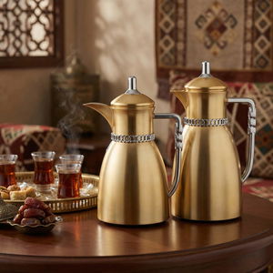 طقم ترامس بيان السيف غاليري، 0.7 / 1 لتر، 2 قطعة، حافظة داخلية زجاج حراري، يد فضي - ذهبي مطفي product image 2