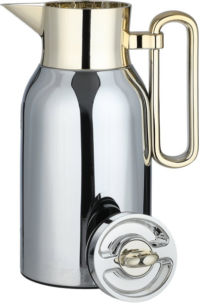Al Saif Gallery Al Durra Thermos Set, 1/1 Liter, 2 Pieces, Glass Inner Container, Push Button, Gold-Silver Handle product image 9