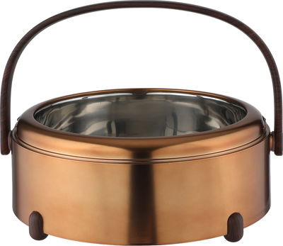 Al Saif Gallery Stainless Steel Food Container Set, 3 Pieces, Wooden Handle - Bronze product image 3