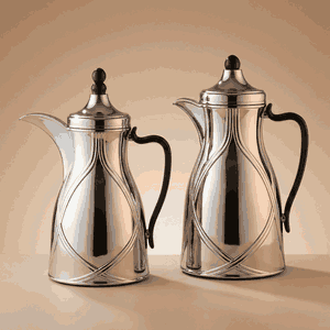 طقم ترامس طيف السيف غاليري، 0.7 / 1 لتر، 2 قطعة، خامة داخلية زجاج، يد أسود، غطاء ضغاط - فضي لامع product image