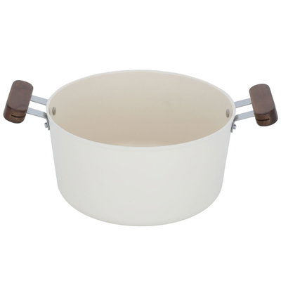 Tornado Ceramic Pot, 24 cm, Wooden Handle - Beige product image 3