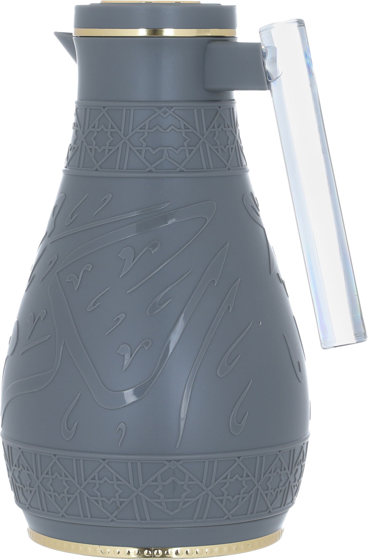 Al Saif Gallery Karam thermos set, 1/0.65 liter, Islamic pattern, thermal glass inner shell, plastic outer shell - gray product image 5
