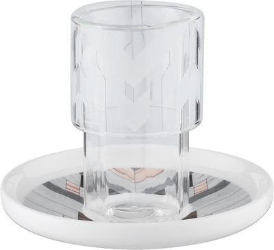 طقم بيالات زجاج و فناجين قهوة بورسلان السيف غاليري، 18 قطعة - شفاف ابيض product image 2