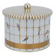 Al Saif Gallery steel can, 2.7 litres, round, with lid, bird pattern - white product image 2