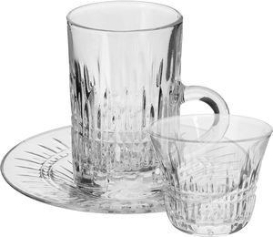 طقم تقديم بيالات وفناجين كريستال السيف غاليري، 18 قطعة - شفاف product image