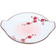 Al Saif Gallery porcelain dessert plate, 10.25 inches, round, flower pattern, handle - white product image 2