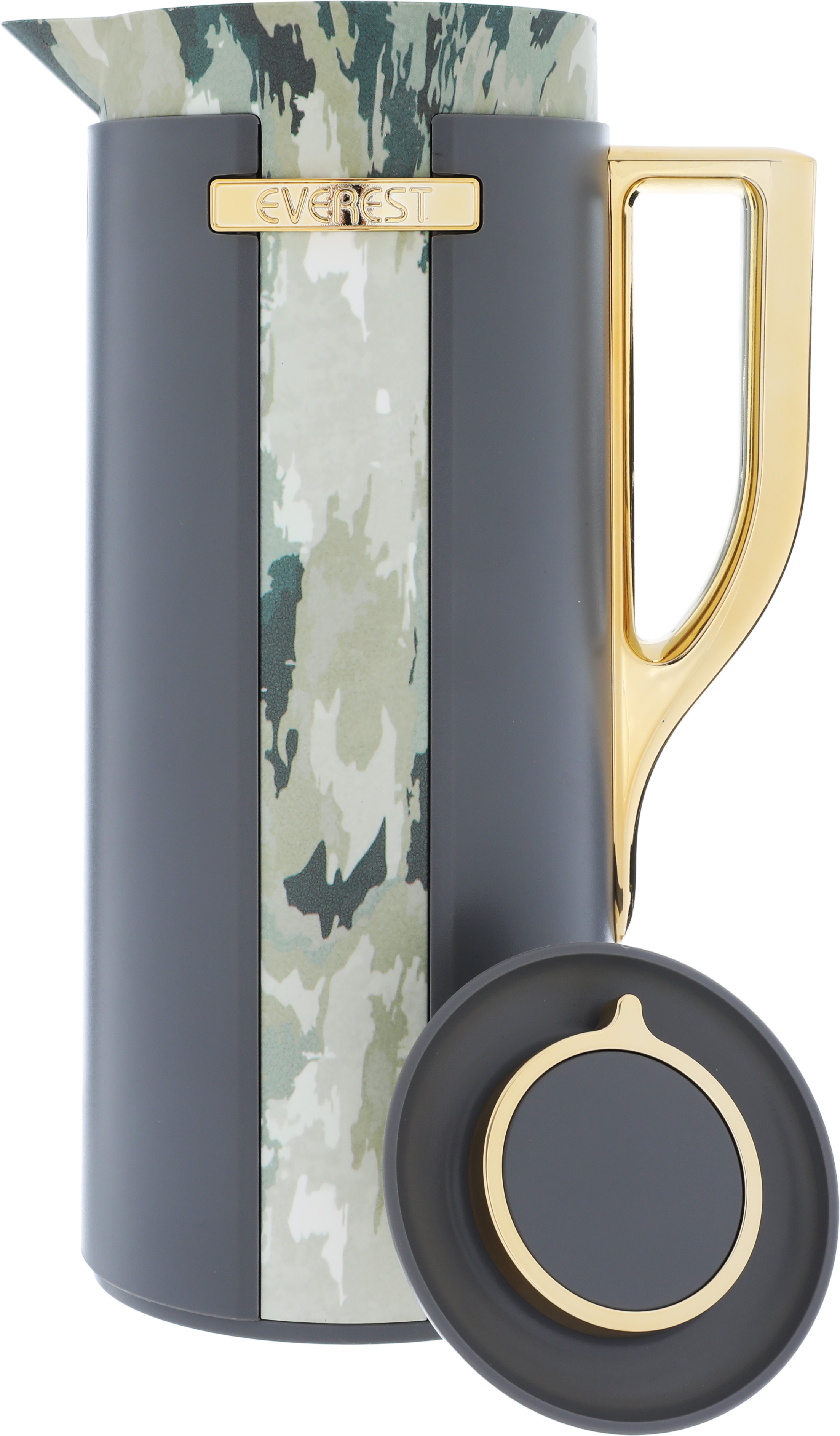 Everest Widad Thermos, 1 liter, wooded pattern, thermal glass inner shell, plastic outer shell - dark gray product image 4