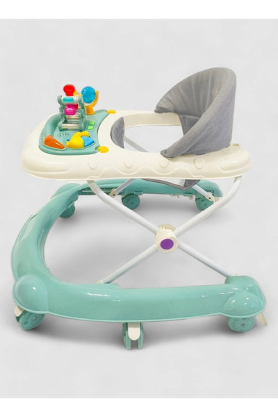مشاية اطفال فان مومونت، قابلة للطي، مزودة بألعاب وزر موسيقى - اخضر product image 5