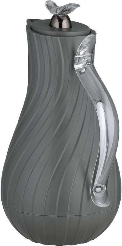 Glory Layal Thermos, 1 Liter, Glass Interior, Transparent Handle, Push-Button Lid - Dark Gray product image 2