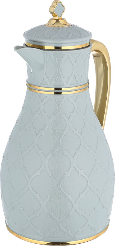 Al Saif Gallery Nahla thermos set, 2 pieces, 1 liter, glass inner shell, plastic outer shell - light gray product image 5