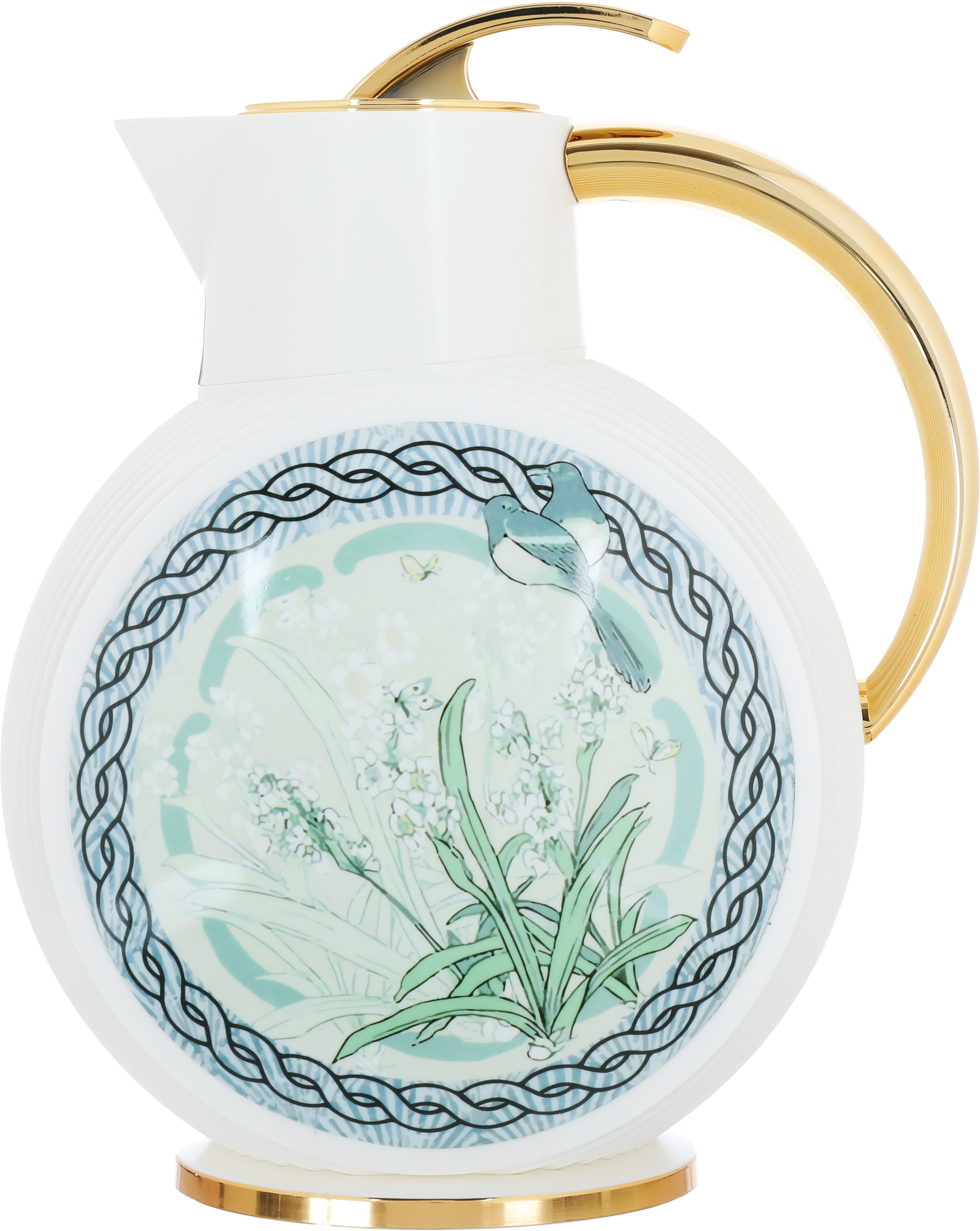 Glory Al-Jawhara Thermos, 900 ml, glass inner container, plastic outer shell - white product image
